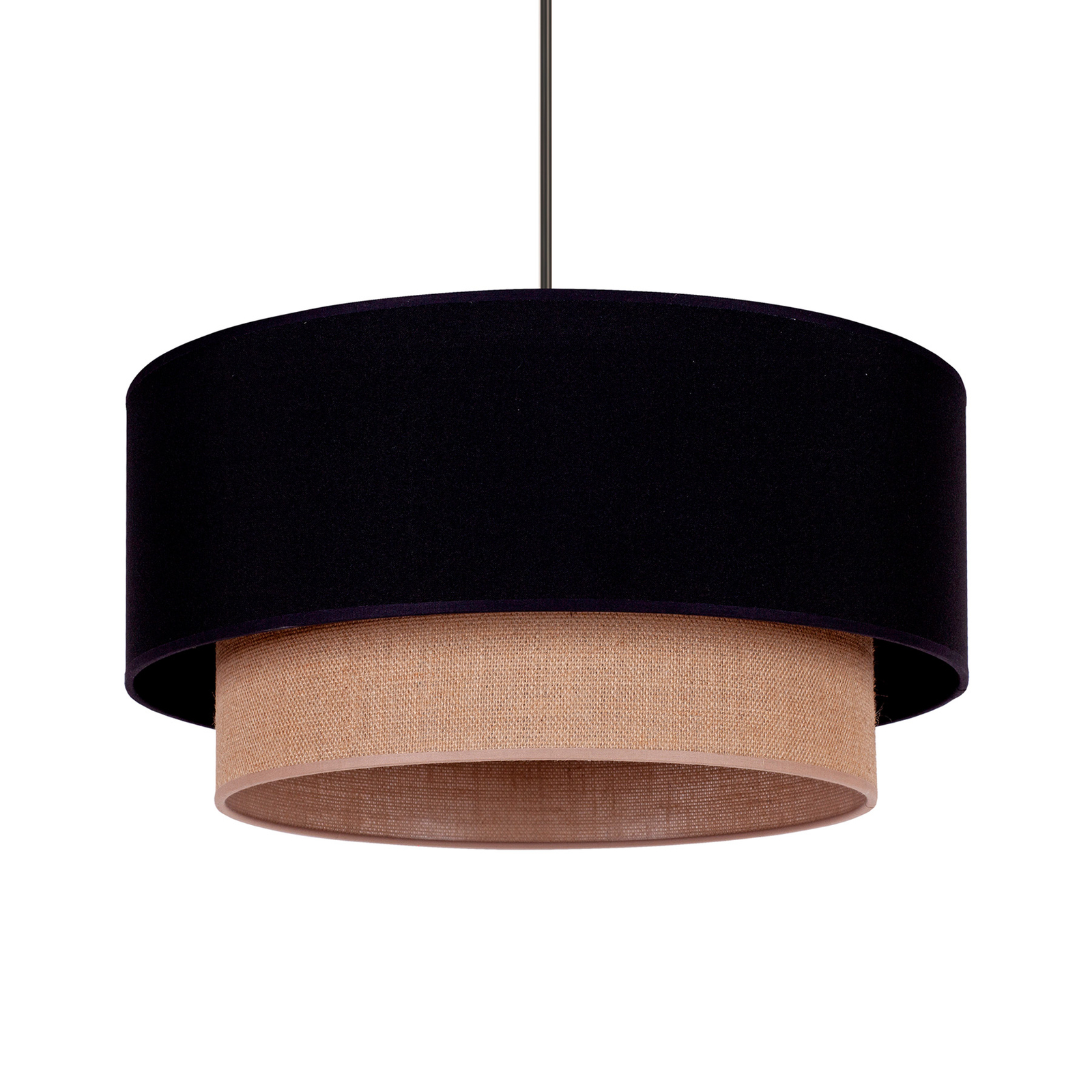Hängeleuchte Boho Ø 45cm 1flg. schwarz/Jute