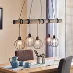Hanglamp Karou, 5-lamps, grijs gebeitst