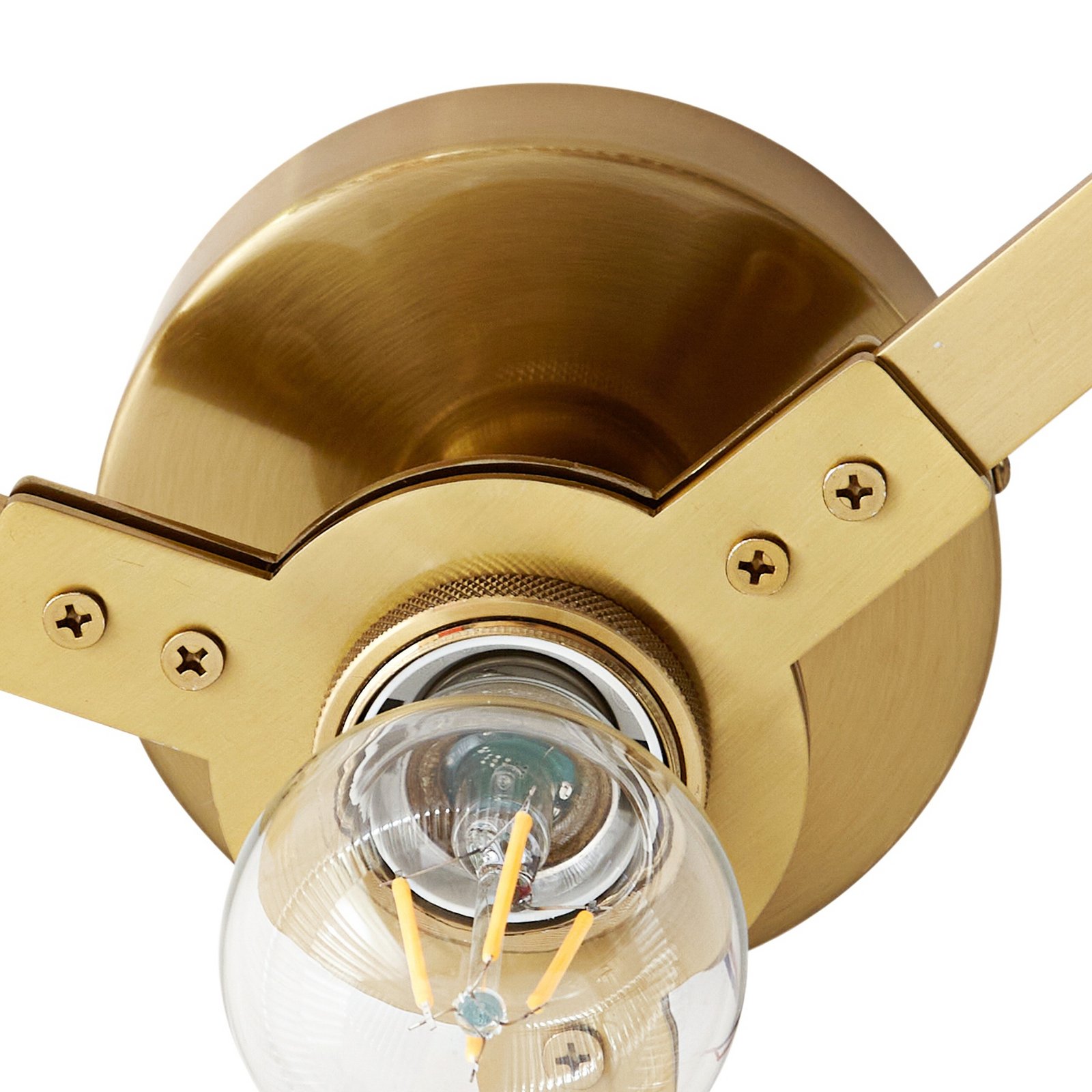 Lucande Deckenleuchte Meritt, messing/klar, Ø 40 cm, Glas Lucande Deckenleuchte Meritt, messing/klar, Ø 40 cm, Glas