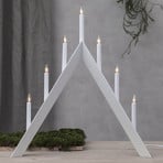 Arrow candelabra, pointed, 7-flame, white