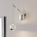 Lucande LED wall lamp Hayley, chrome-coloured, glass, height 34 cm