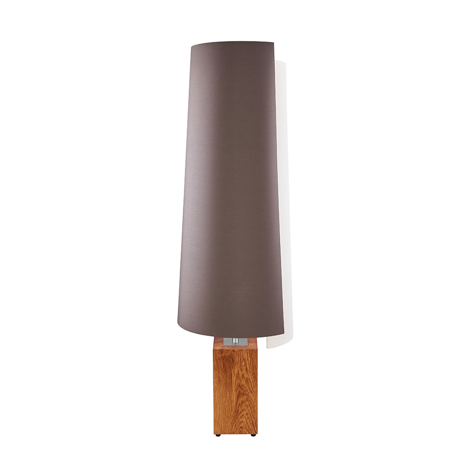 HerzBlut lampadar Jojo lemn maro/crem 120 cm E27 - Camera de zi / sufragerie - modern - maro crem stejar cu ulei nichel mat periat