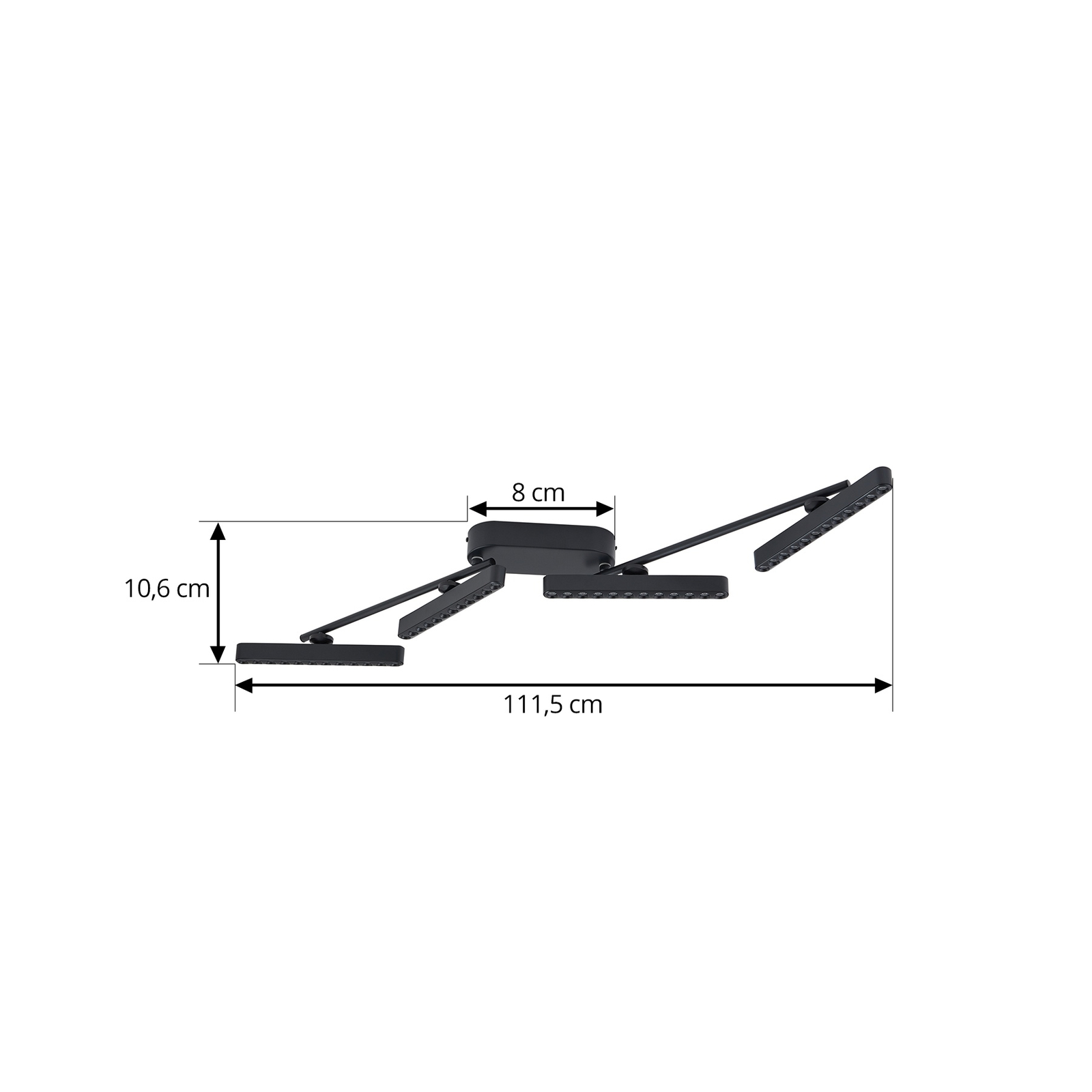 Lindby LED spot Eldrin, zwart, 4-lamps, lichtpunten