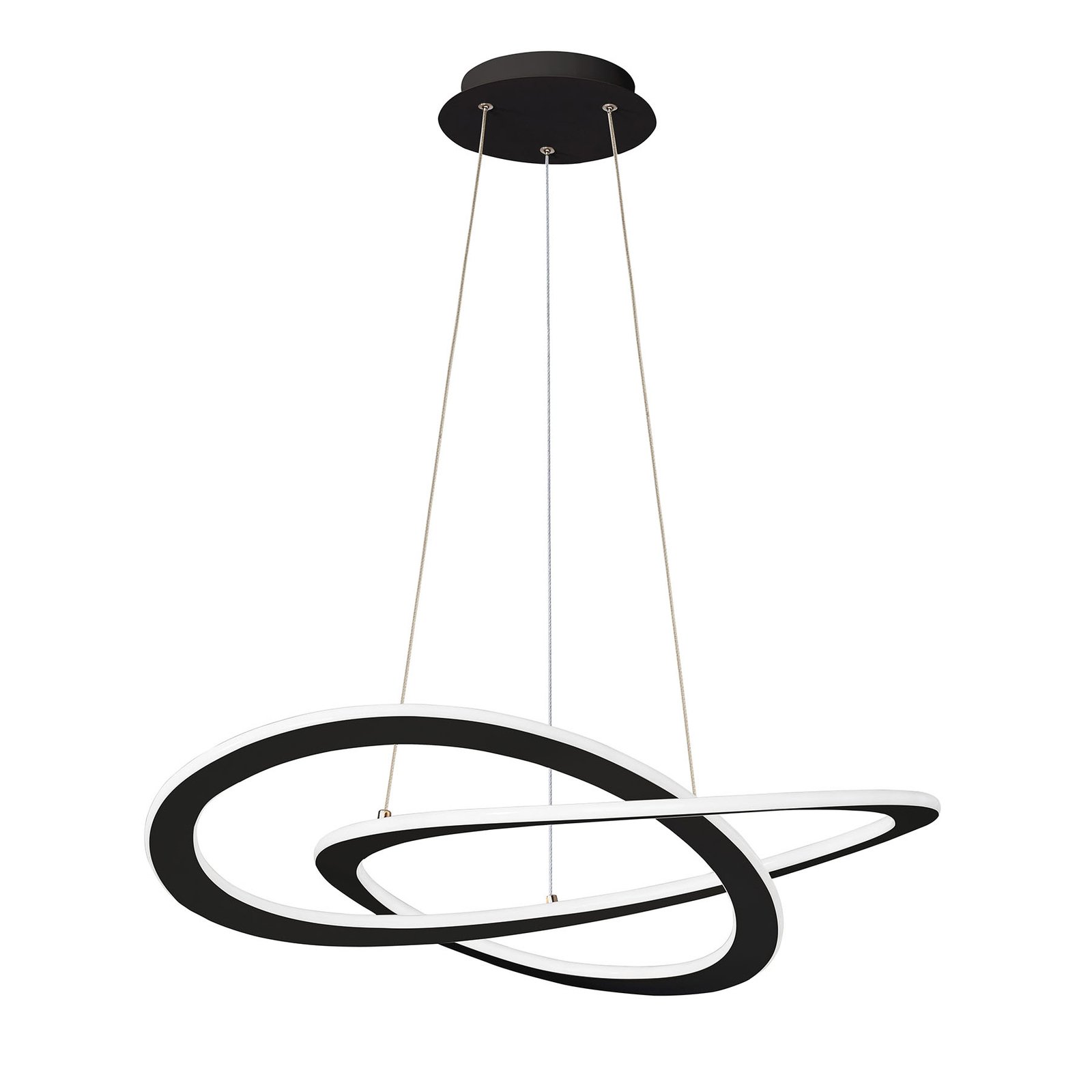 LED-hänglampa Charlie, Ø 62 cm, svart