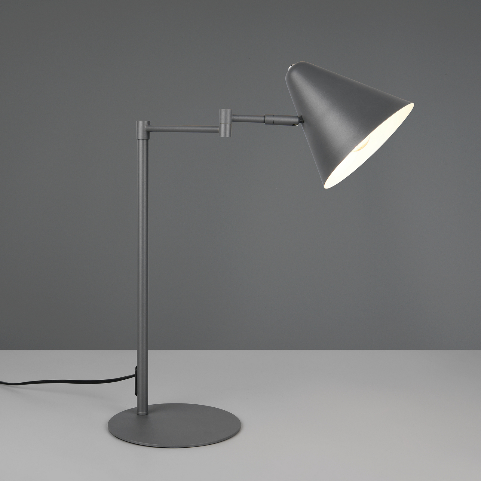 Lampada da tavolo Cosima, antracite, altezza 50 cm, metallo Lampada da tavolo Cosima, antracite, altezza 50 cm, metallo