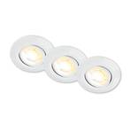 Klira candeeiro de embutir LED, branco, Ø 9 cm, giratório, 3 unidades