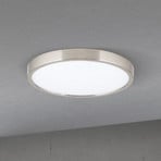 LED ceiling lamp Disc, satin nickel finish, Ø 24 cm, CCT