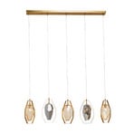 KARE Diamond Fever Dining pendant light brass 5-bulb linear