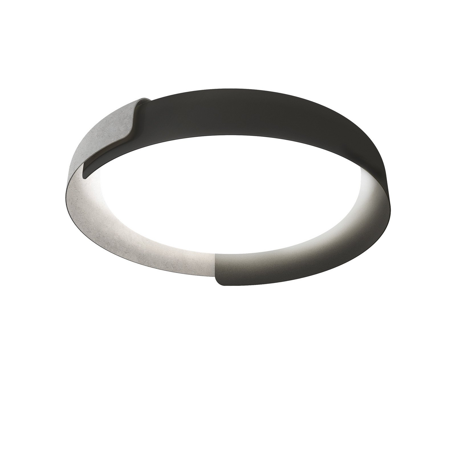 kdln Plafonieră LED Dala gri închis / beton Ø 58 cm dimabil - Camera de zi / sufragerie - design - gri închis culoare beton - Metal