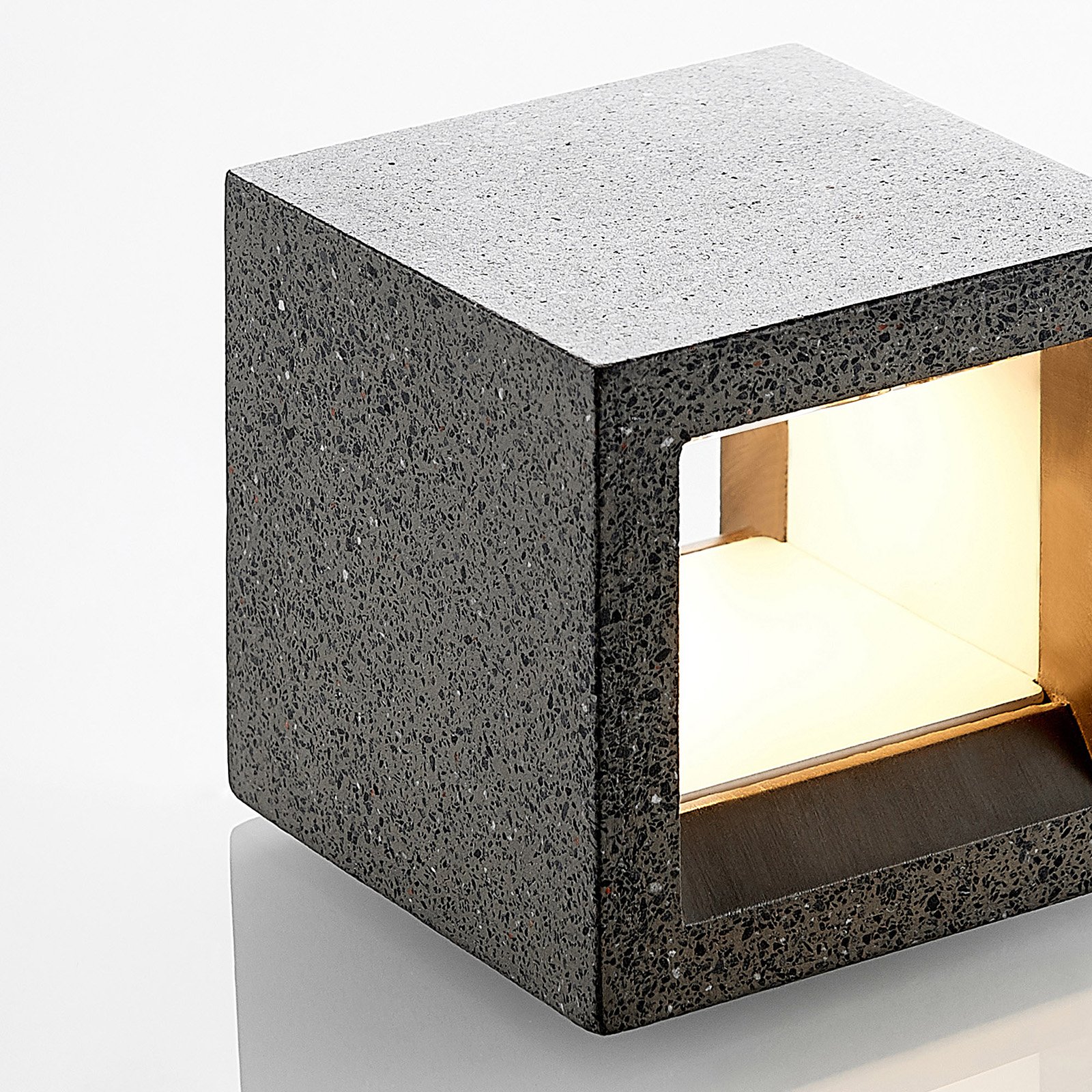 Lindby Quaso LED wall lamp, concrete black granite