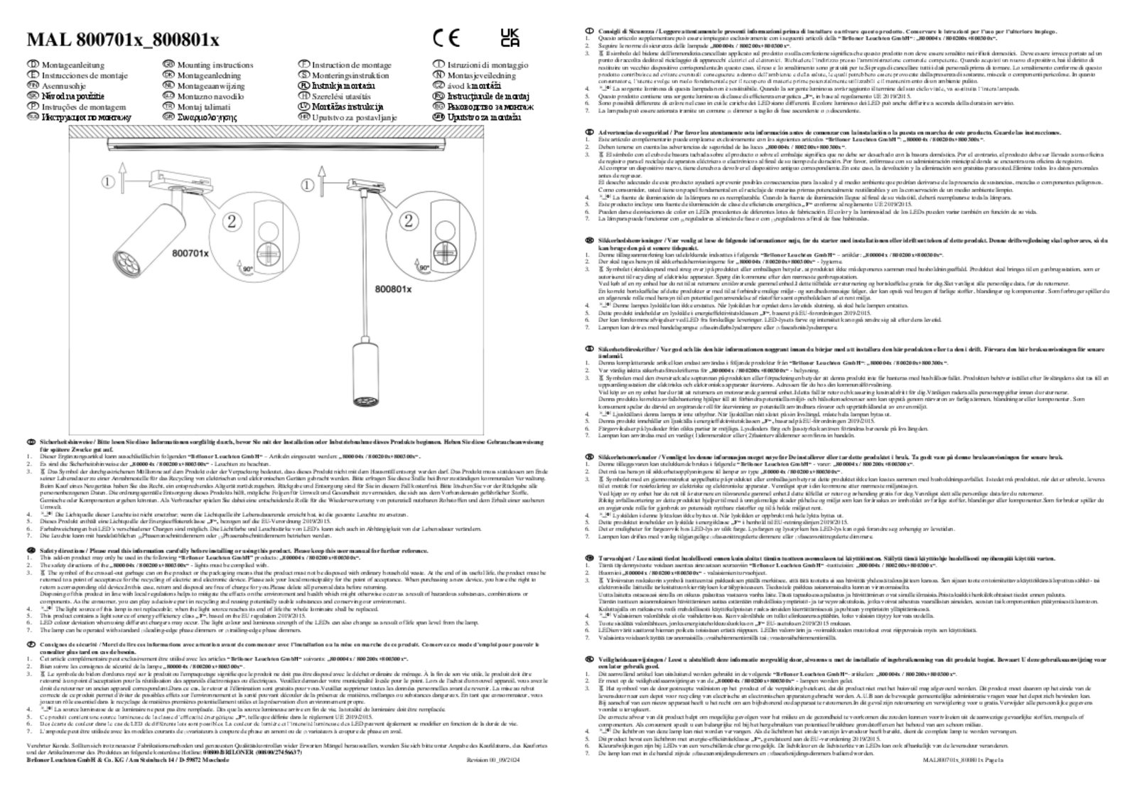 HV-LED-Schienensystem Rail, Pendel, weiß, 4-flg, Länge 1,5 m