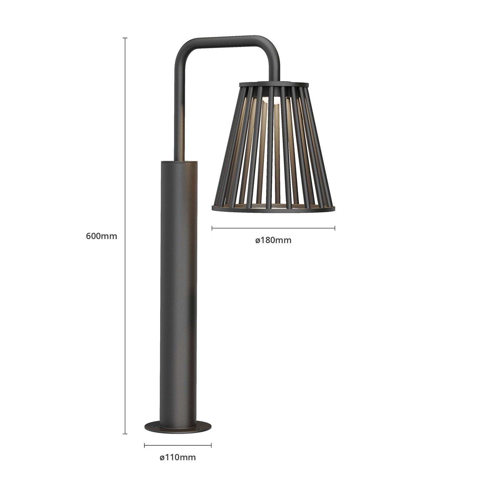 UDGÅET - Miray LED Vrtna lampa H60 tamno Siva - Lucande