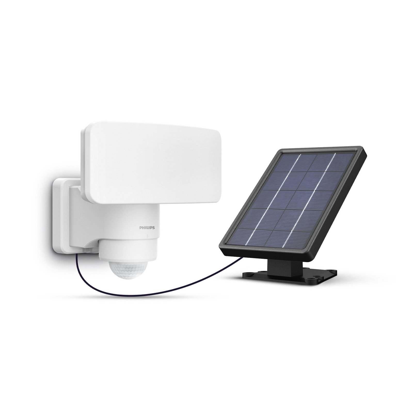 Philips LED reflektor vonkajší solárny Tylus, biely, 5000 K, senzor