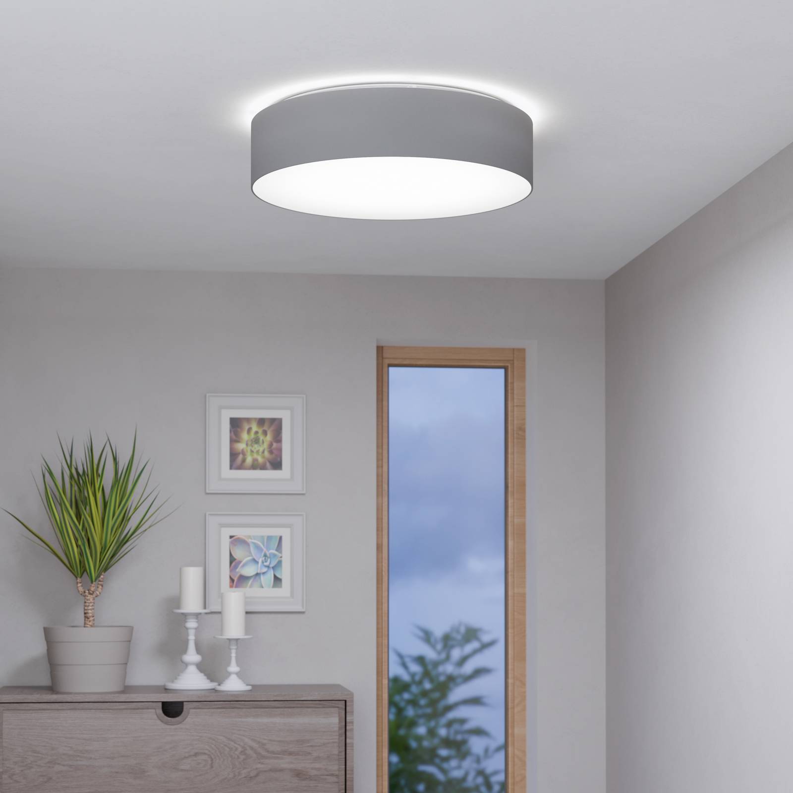  Eglo Connect Eglo Connect Romao-z Led Ceiling Lamp, ø57cm, Grey 