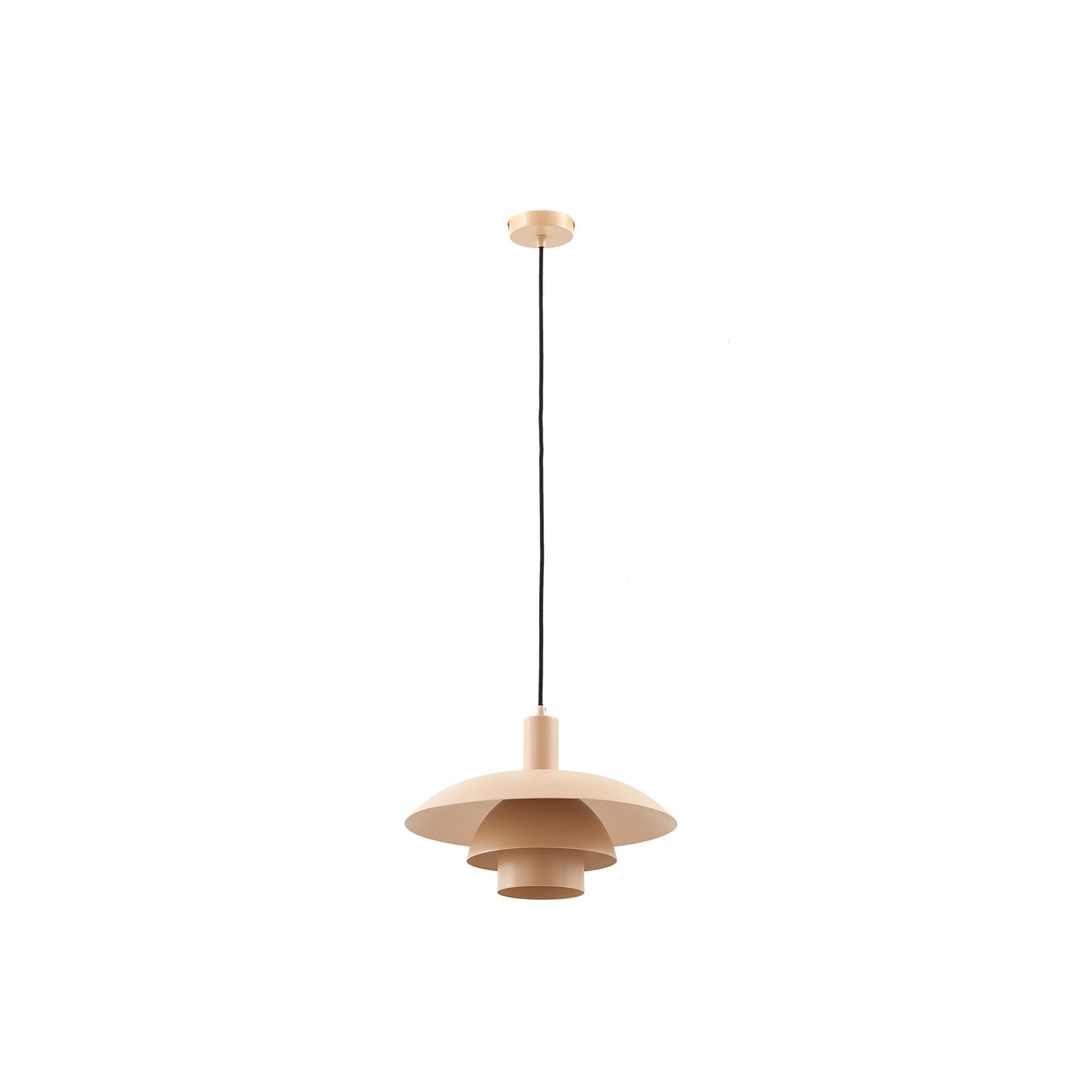 Lindby Hängeleuchte Elorri, beige, Metall, Ø 38 cm