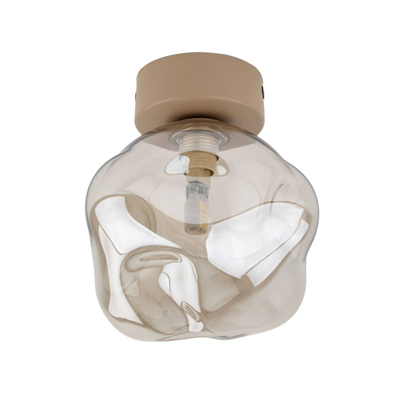Deckenleuchte Lava, sand/cognac, Glas, Ø 15 cm, G9