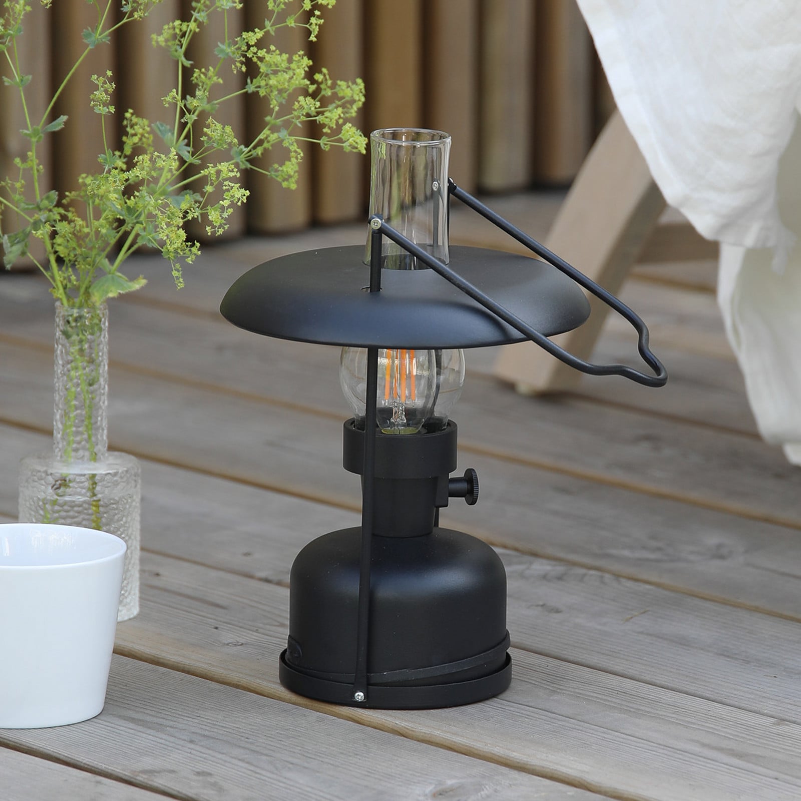 Markslöjd LED-lampa de masă cu baterie Fanos negru dimabil IP44 - Camera de zi / sufragerie - Antichitate - Metal