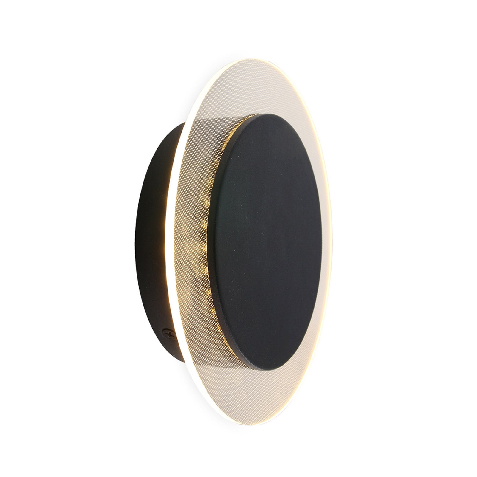 Aplique de pared LED Lido, negro, metal, 2700 K