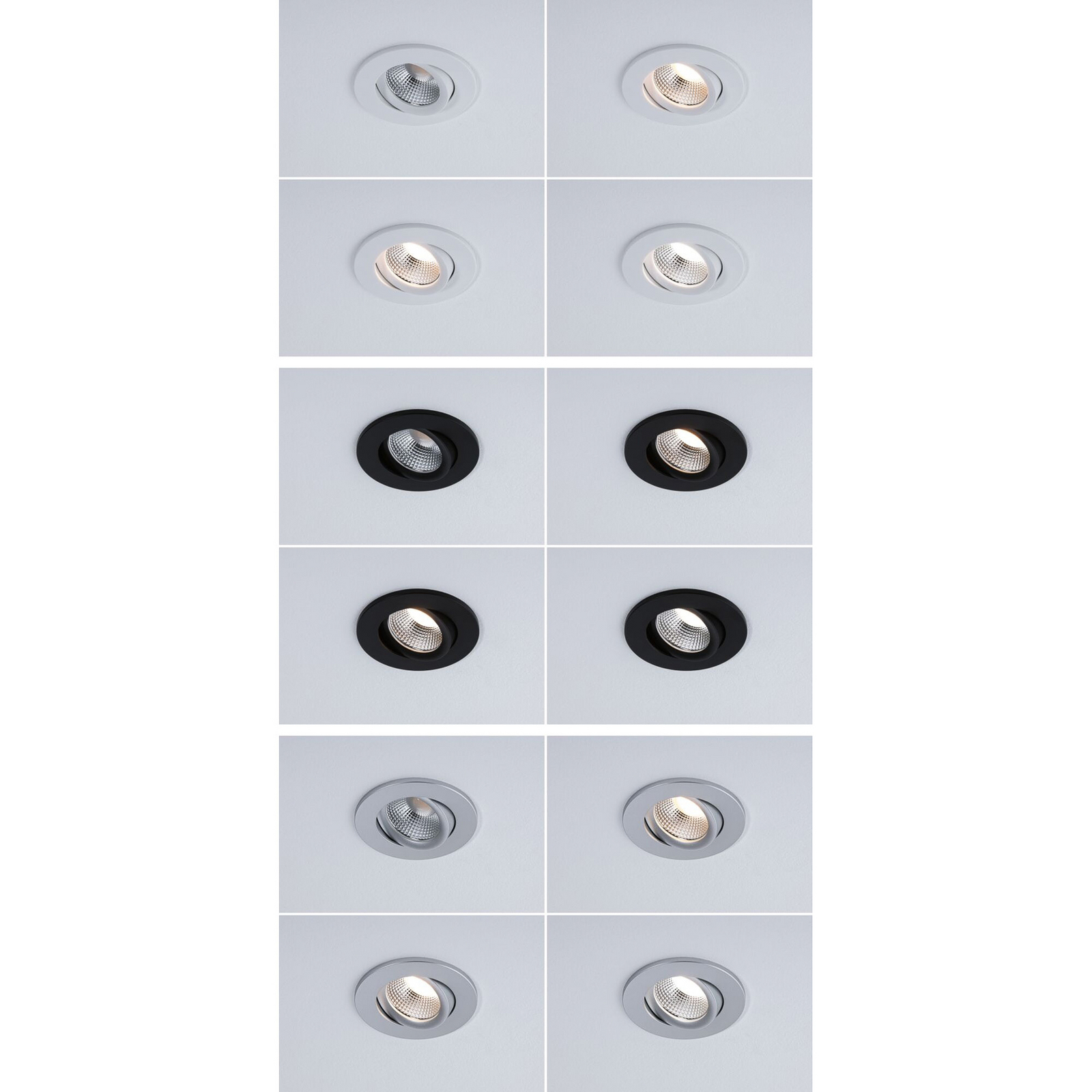 Paulmann LED-Einbauspot Viona Ø 9 cm CCT schwenkbar IP65 dim Paulmann LED-Einbauspot Viona Ø 9 cm CCT schwenkbar IP65 dim