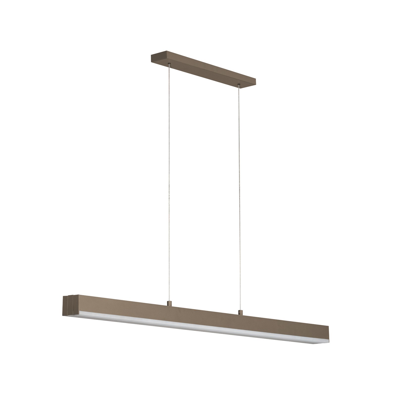 Lámpara colgante LED Vayana, gris claro, longitud 189 cm, regulador táctil CCT