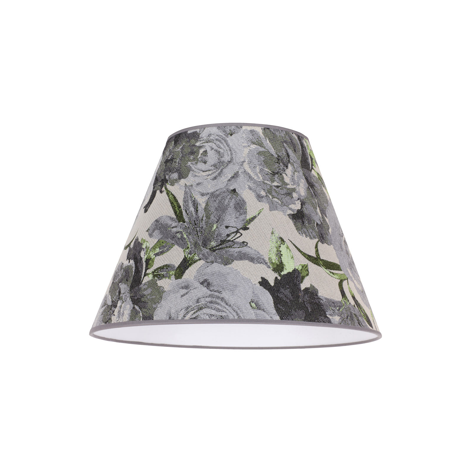 Stínidlo na lampu Sofia 26 cm, květinový vzor šedá