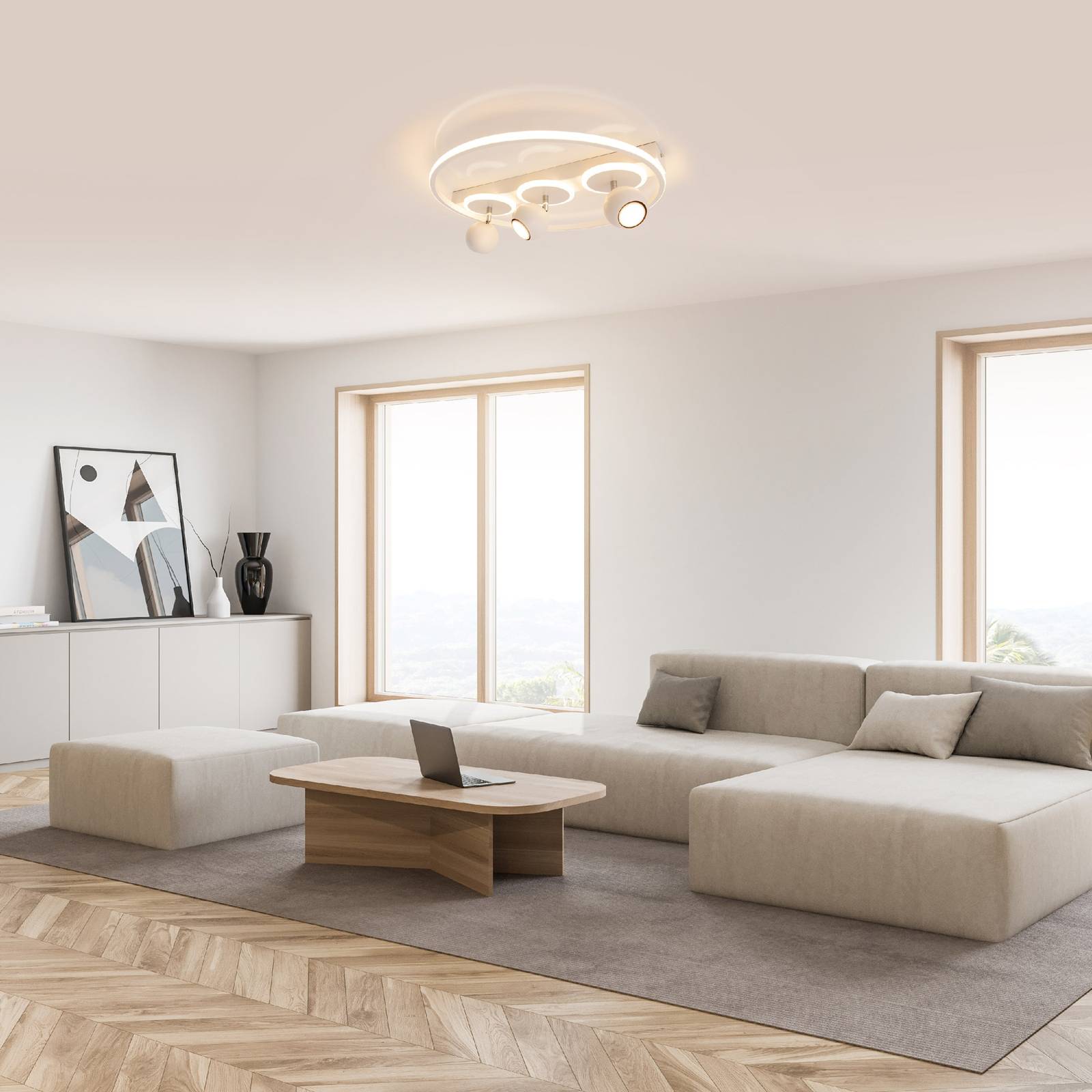 Lampa sufitowa LED Ronda, biała, 3-punktowa