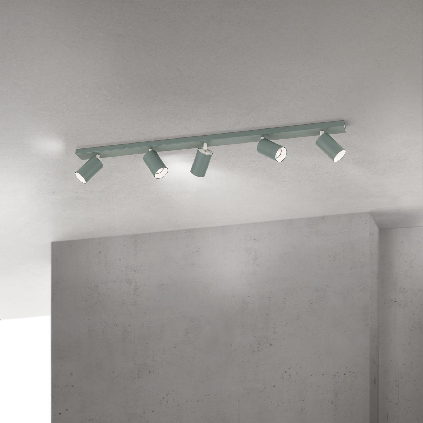 Loftspot Sean, lysegrøn, 5 lyskilder, aluminium, GU10
