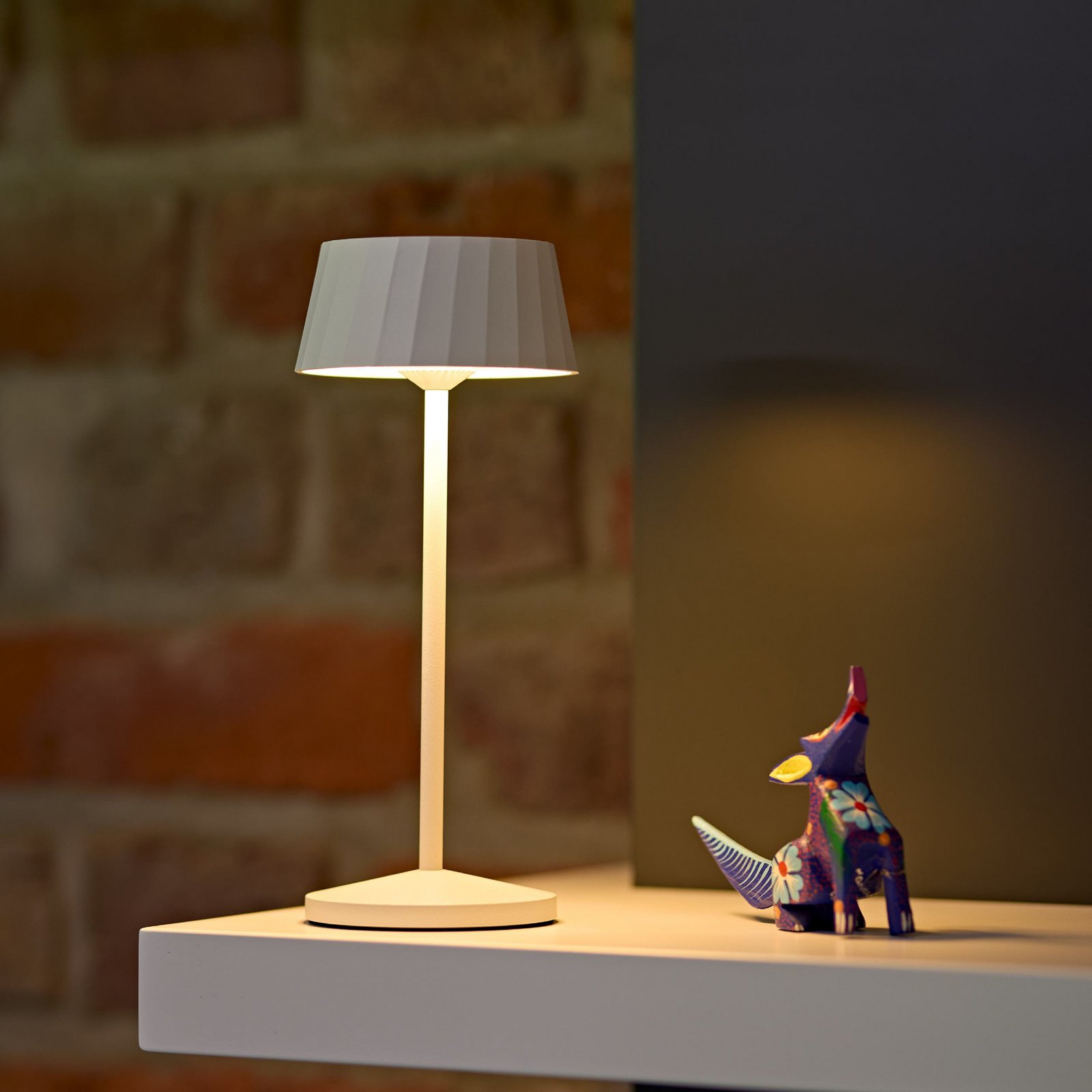 LED újratölthető asztali világítás Facetta, fehér, 22 cm, fém, CCT IP44