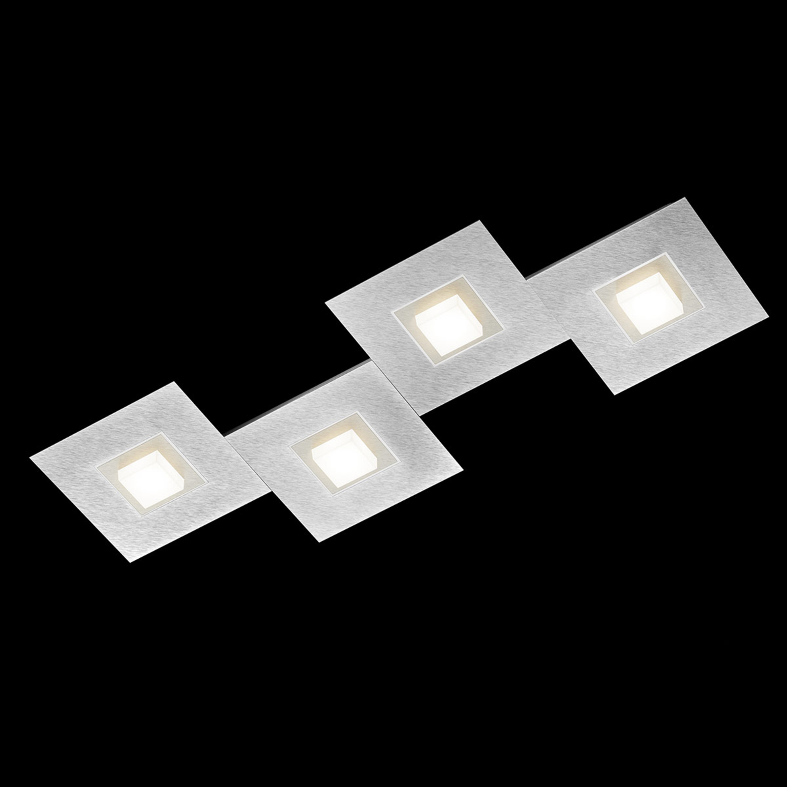 Grossmann GROSSMANN Karree ceiling 4-bulb 80x30 champagne, for Living / Dining Room, aluminium, acrylic, energy efficiency: A+, L: 80 cm, W: 30 cm, H: 5 cm