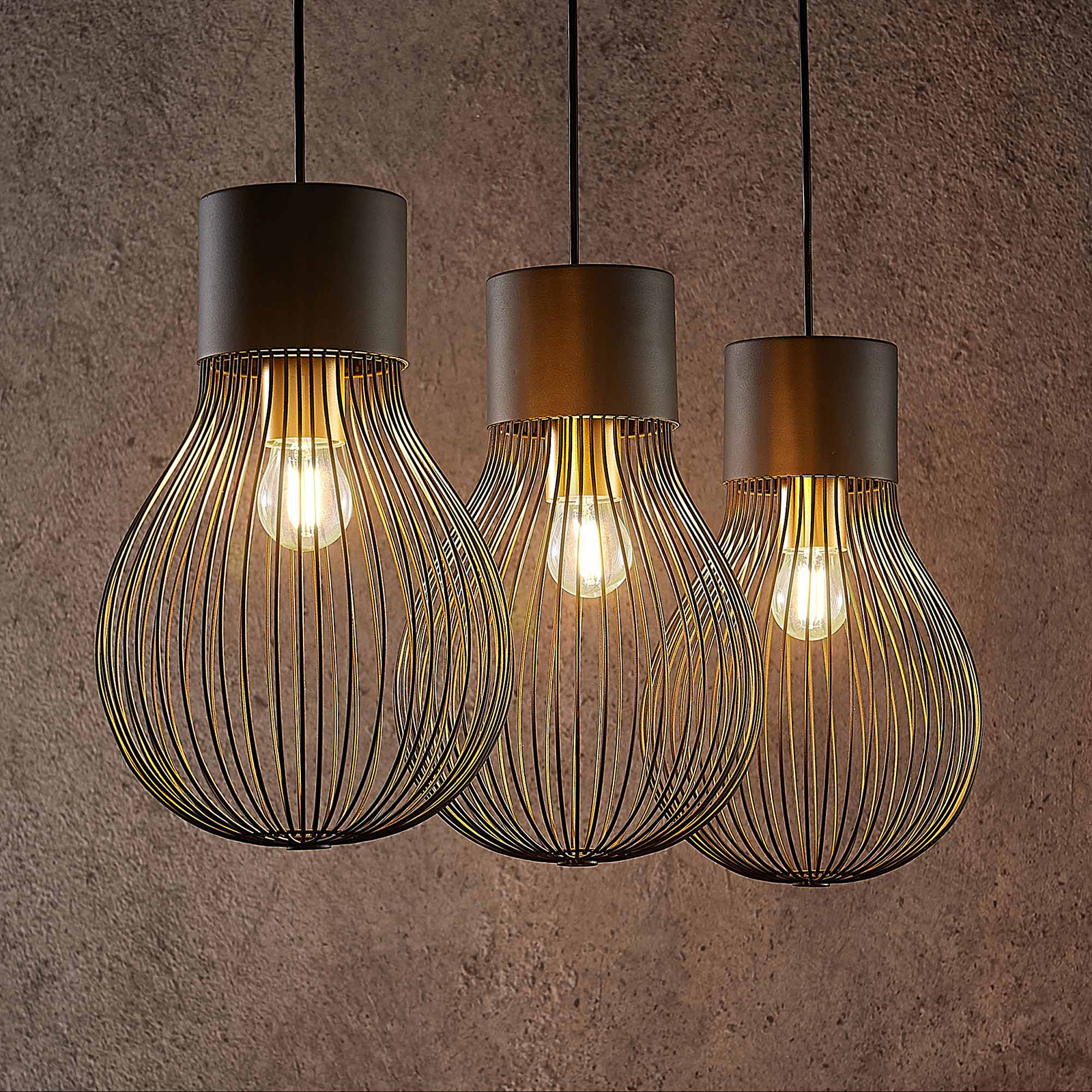 Miliano Hängeleuchte aus Eisen, schwarz