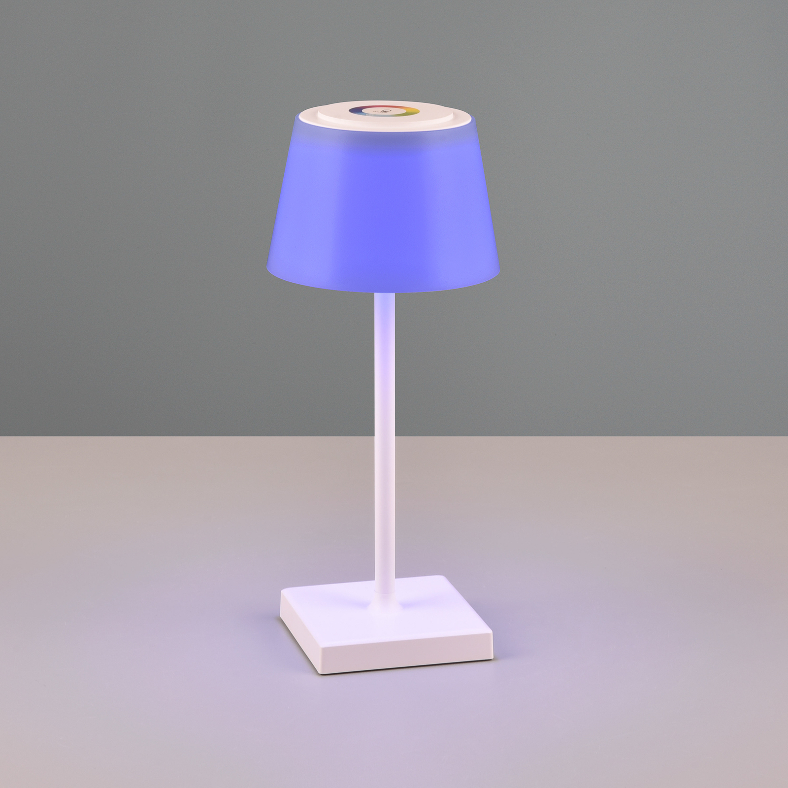 LED stolna lampa Sanchez, RGBW i dimer, bijela