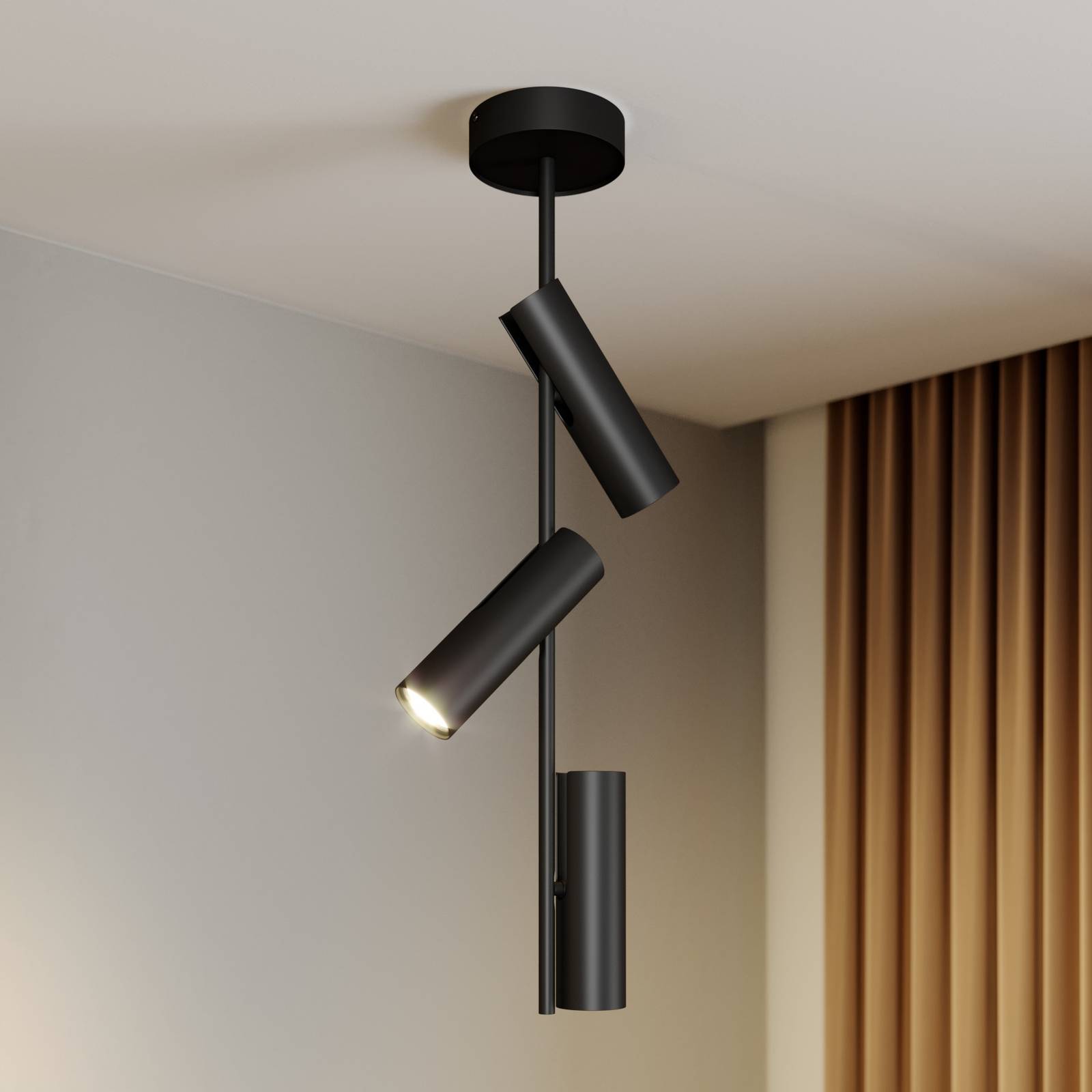 SIGMA Spot pour plafond Leda 3 à 3 lampes noir