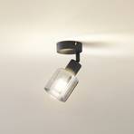 Lindby plafondlamp Netty, 1-lamp, grijs, glas