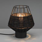 Borka table lamp, rattan and cage lampshade