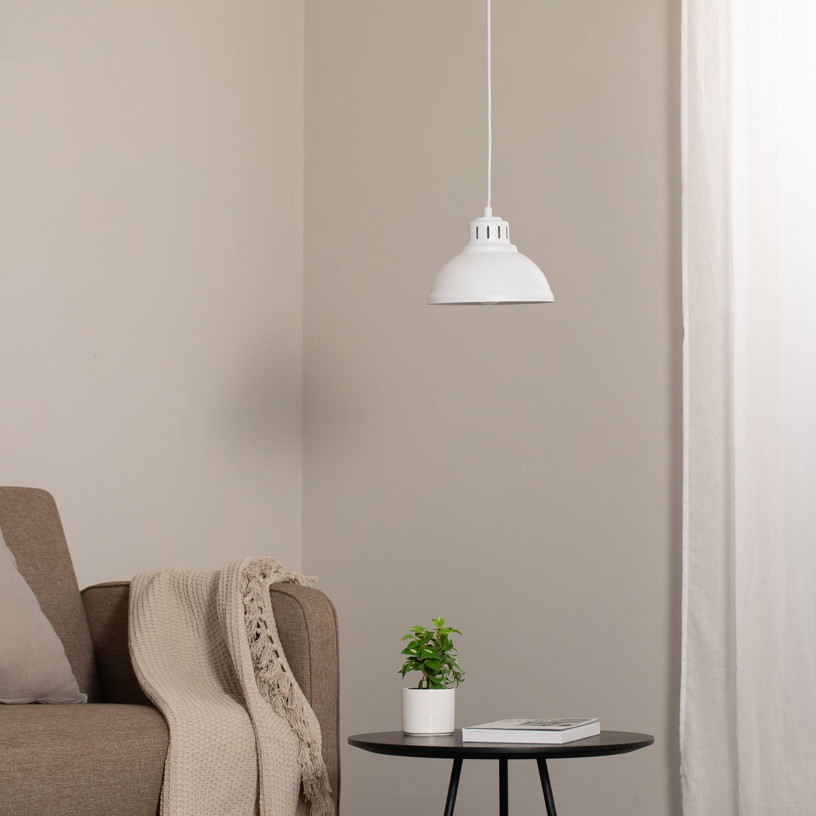 Lampa wisząca Sven, 1-punktowa, biały, stal, E27