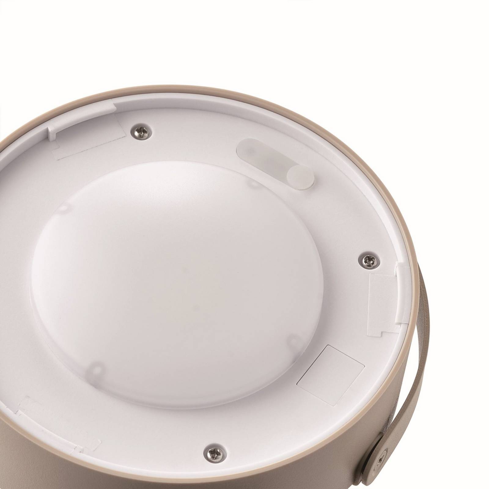 Lampa stołowa Coupar, kolor piaskowy, tworzywo sztuczne, IP44