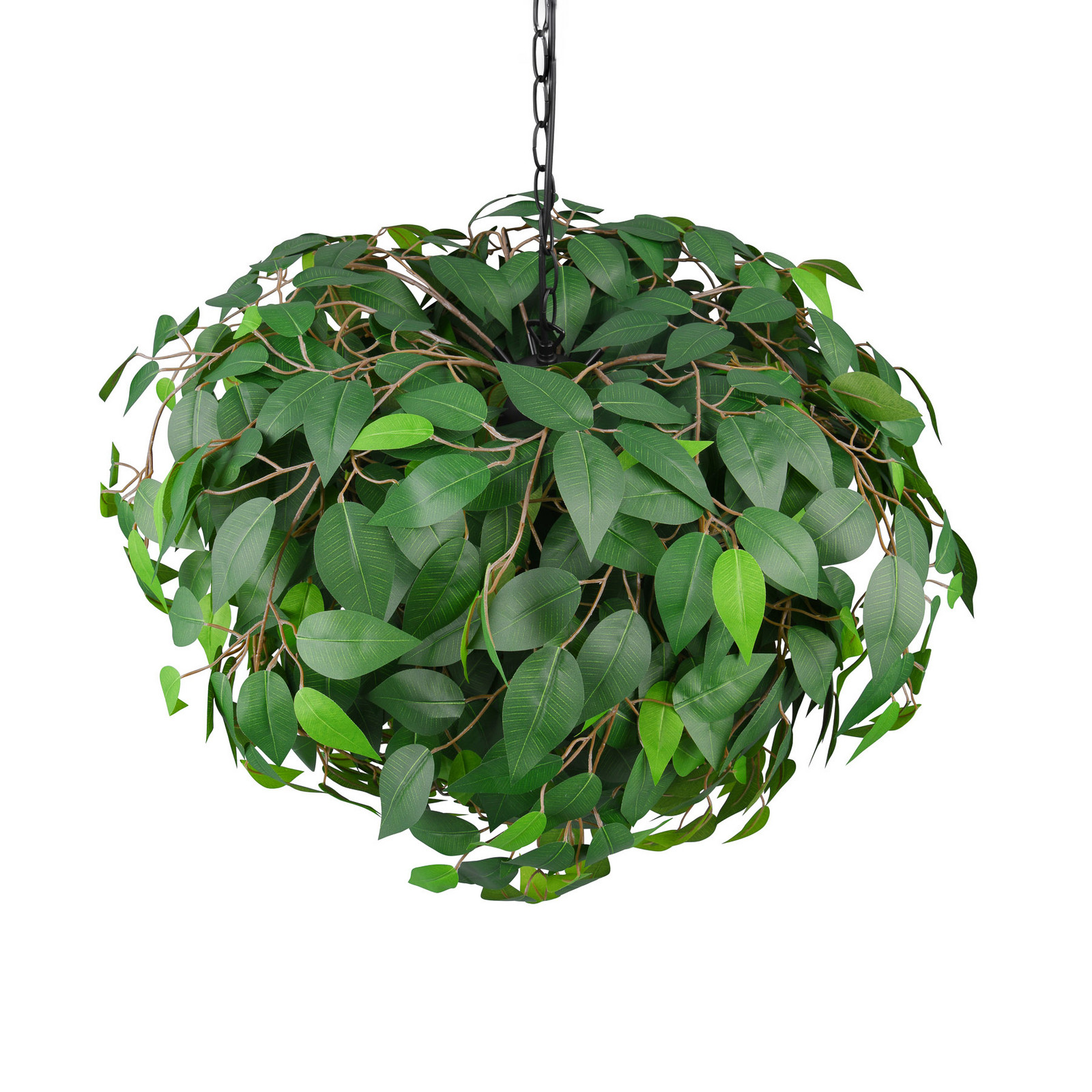 Reality Leuchten Suspensie Leavy negru/verde Ø 70 cm 4 lumini E14 - Camera de zi / sufragerie - verde negru - Plastic