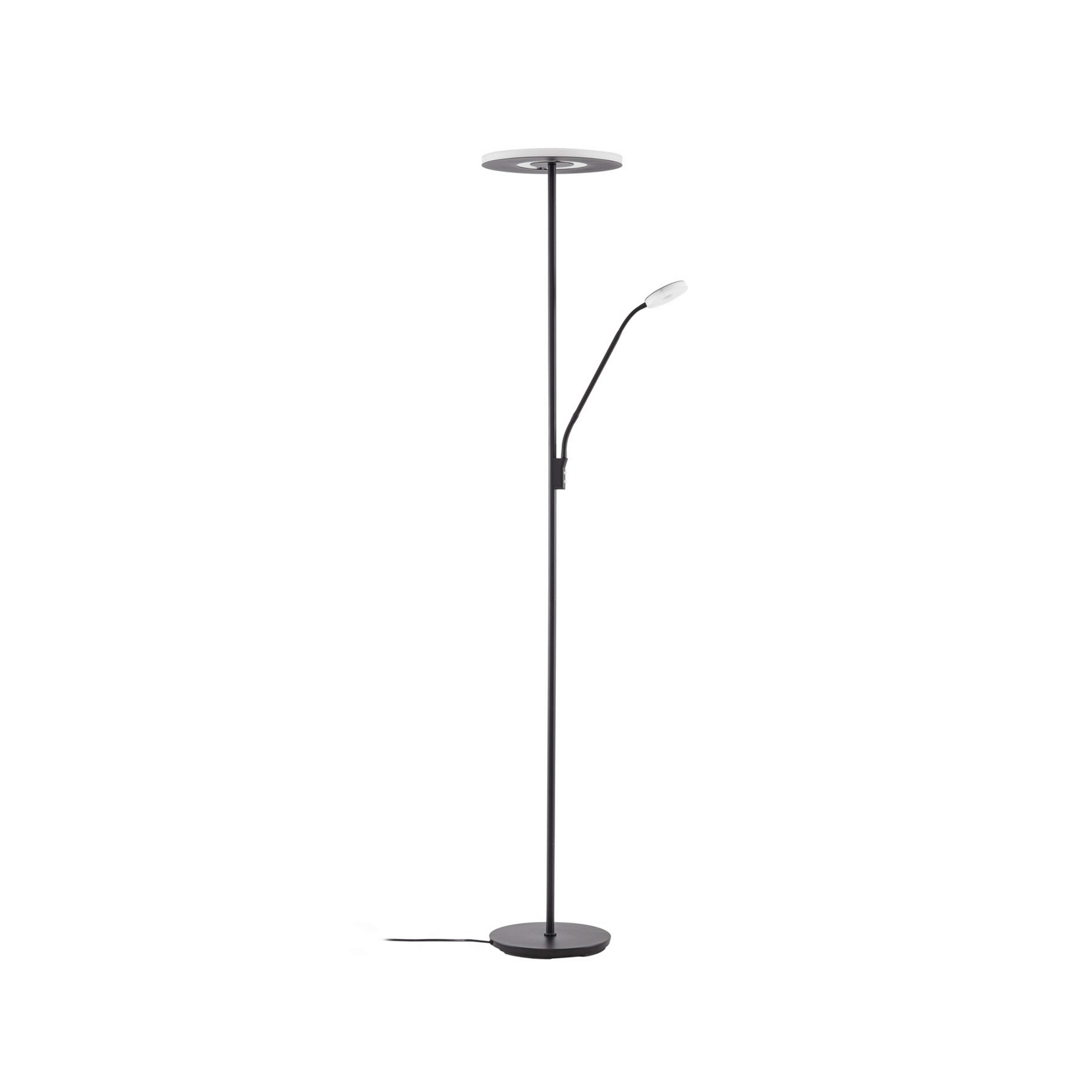 Piantana LED Raymond, lampada da lettura, 180 cm, nera, metallo, CCT - Lucande