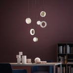 LED hanglamp Yo-Yo, 6-lamps, zwart/goud