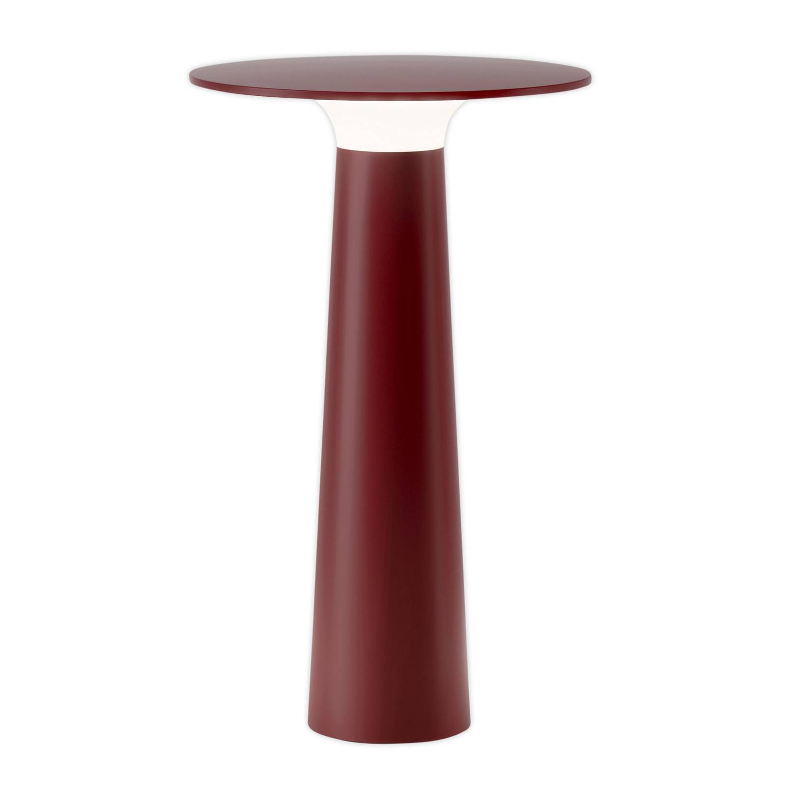IP44.de lix LED battery table lamp, dimmable, red, die-cast aluminium, polycarbonate, 4.2 W, H: 24.5 cm
