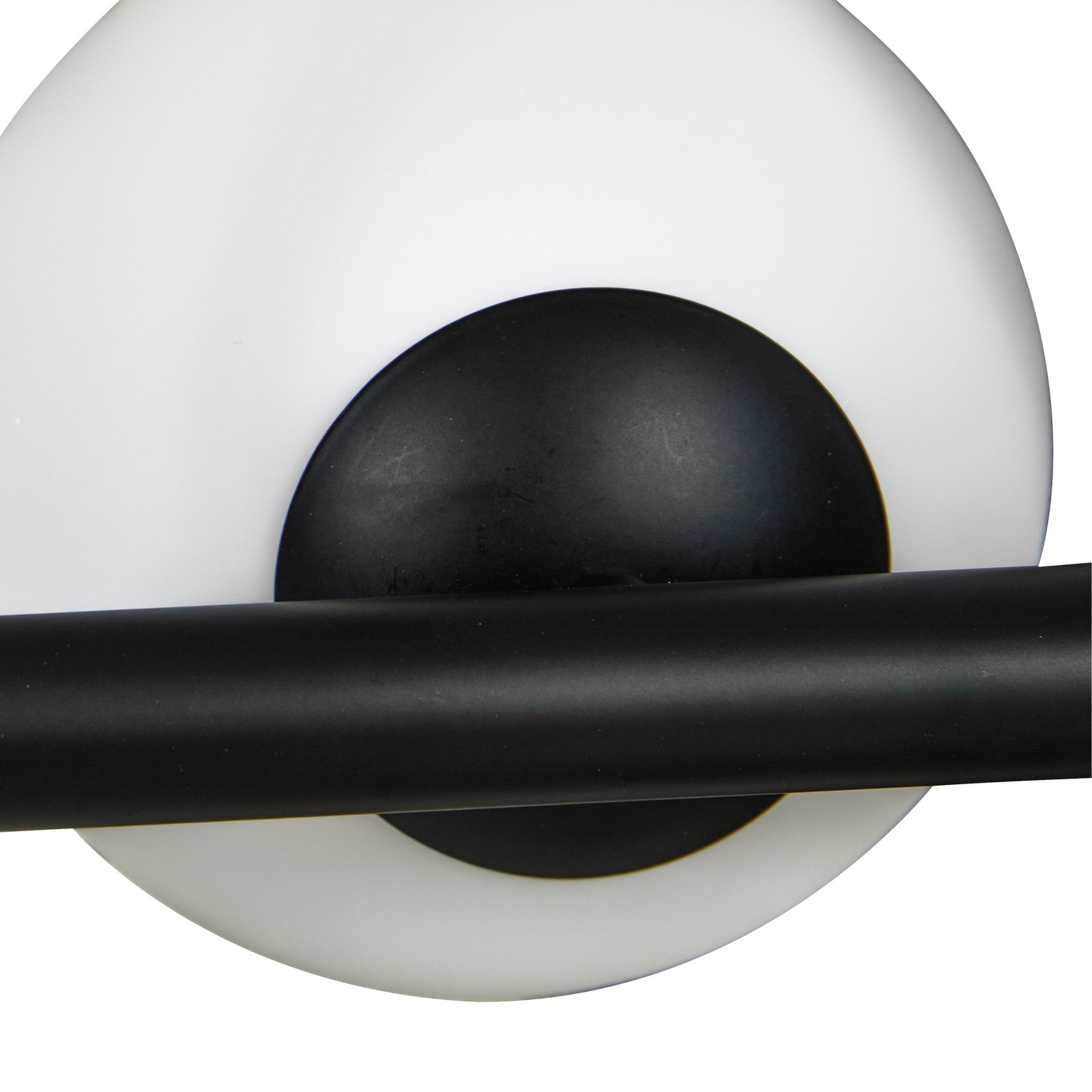 Lucande pendant light Isandro, black / opal, 7-bulb