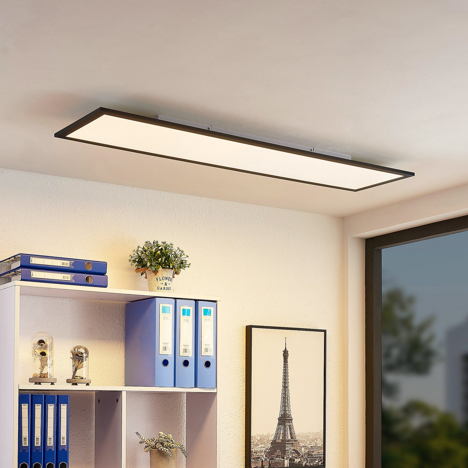 Nelios Ceiling Lamp LED 4000K 120x30 Black - Lindby