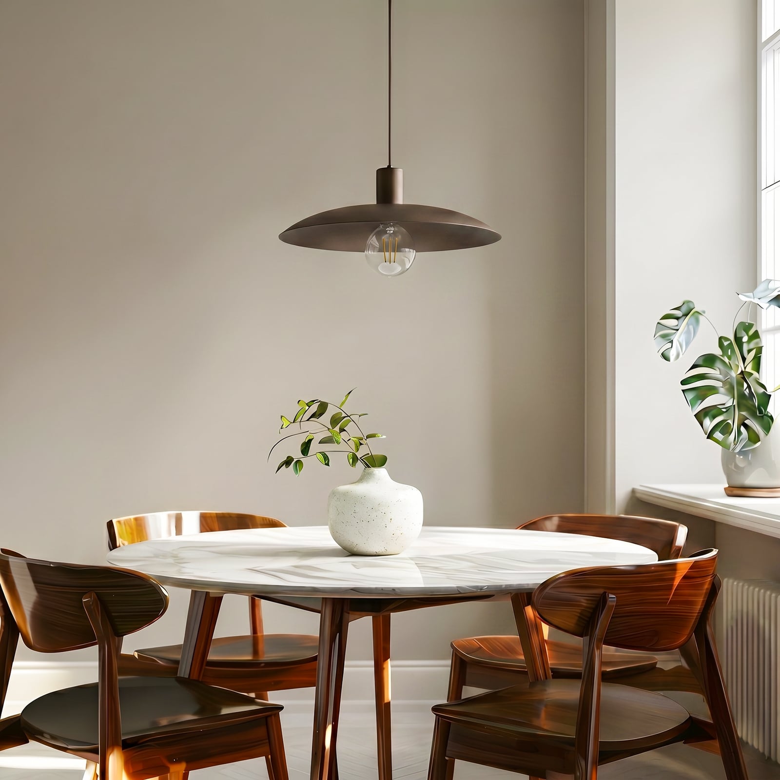 Suspension Astra, marron, métal, Ø 41 cm, E27