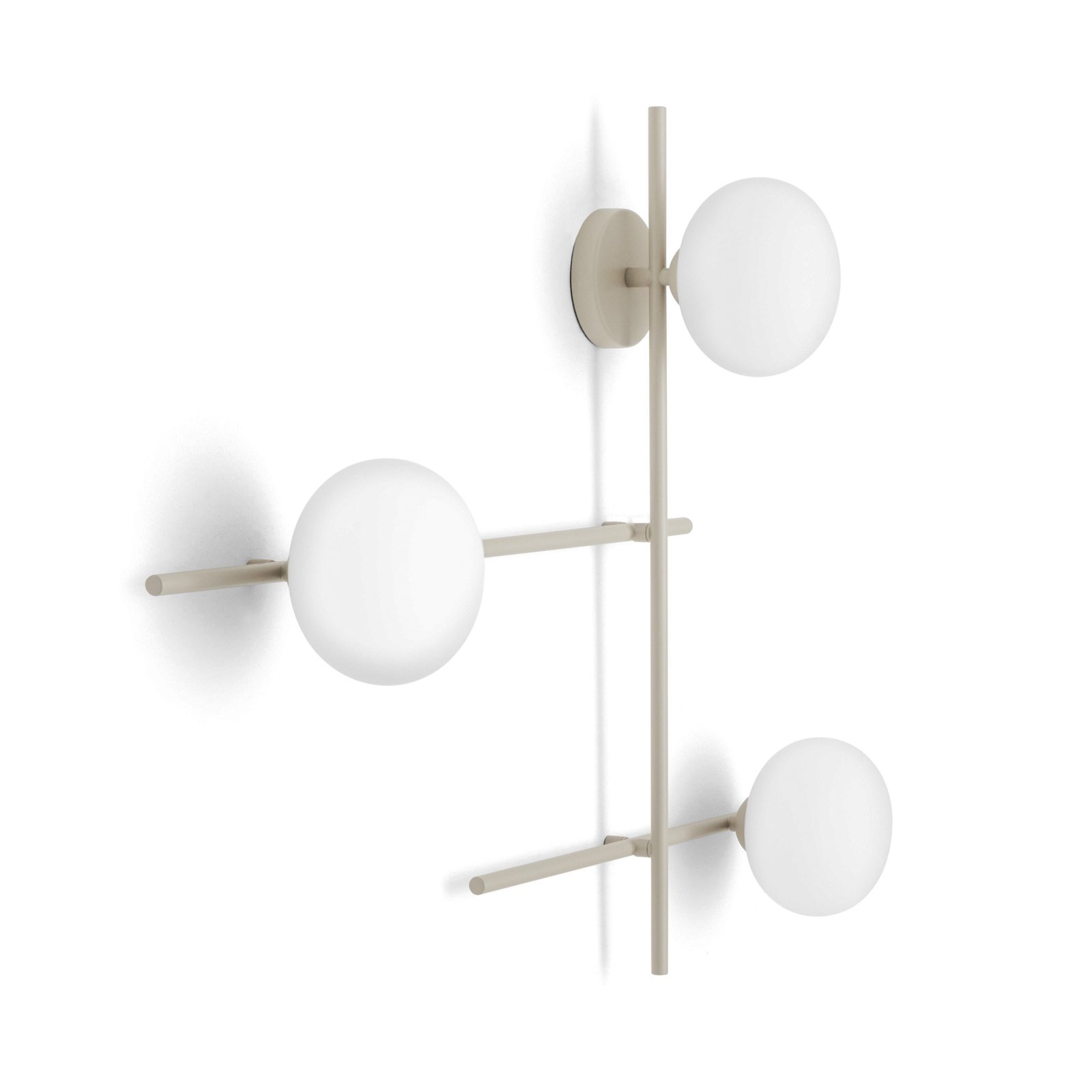 Mikado wall light, cipria/white, 3-bulb, glass, metal