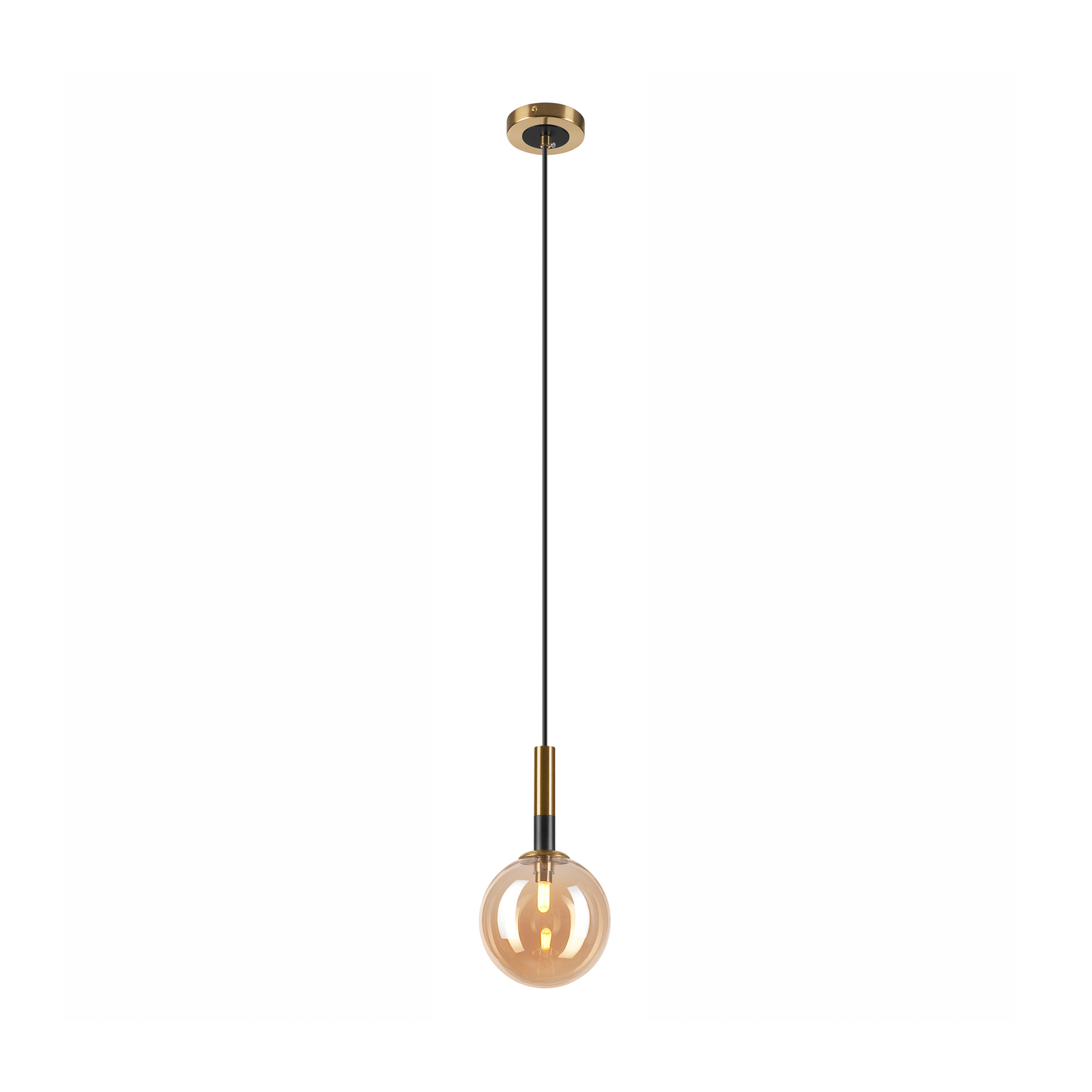 Suspension Natalia, 1 lampe, verre, or