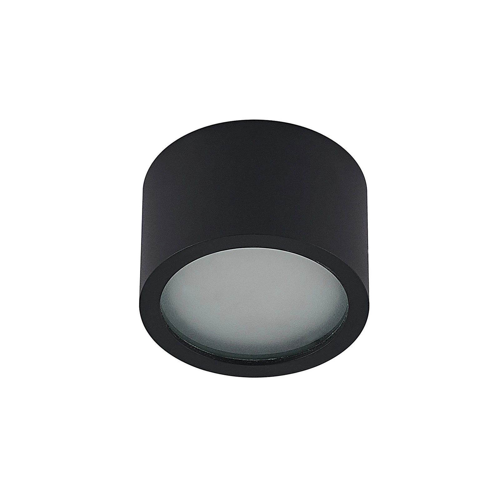Arcchio Downlight Nieva, GX53, schwarz, rund, Ø 10cm, Metall