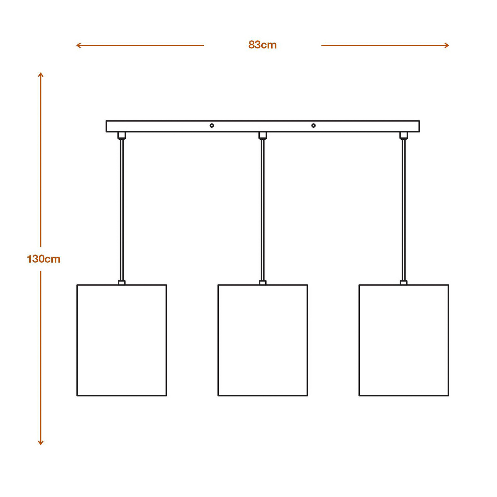 OSRAM Hängelampe CYLINDER, 3-flg., braun, Ø 20 cm, Wellpappe