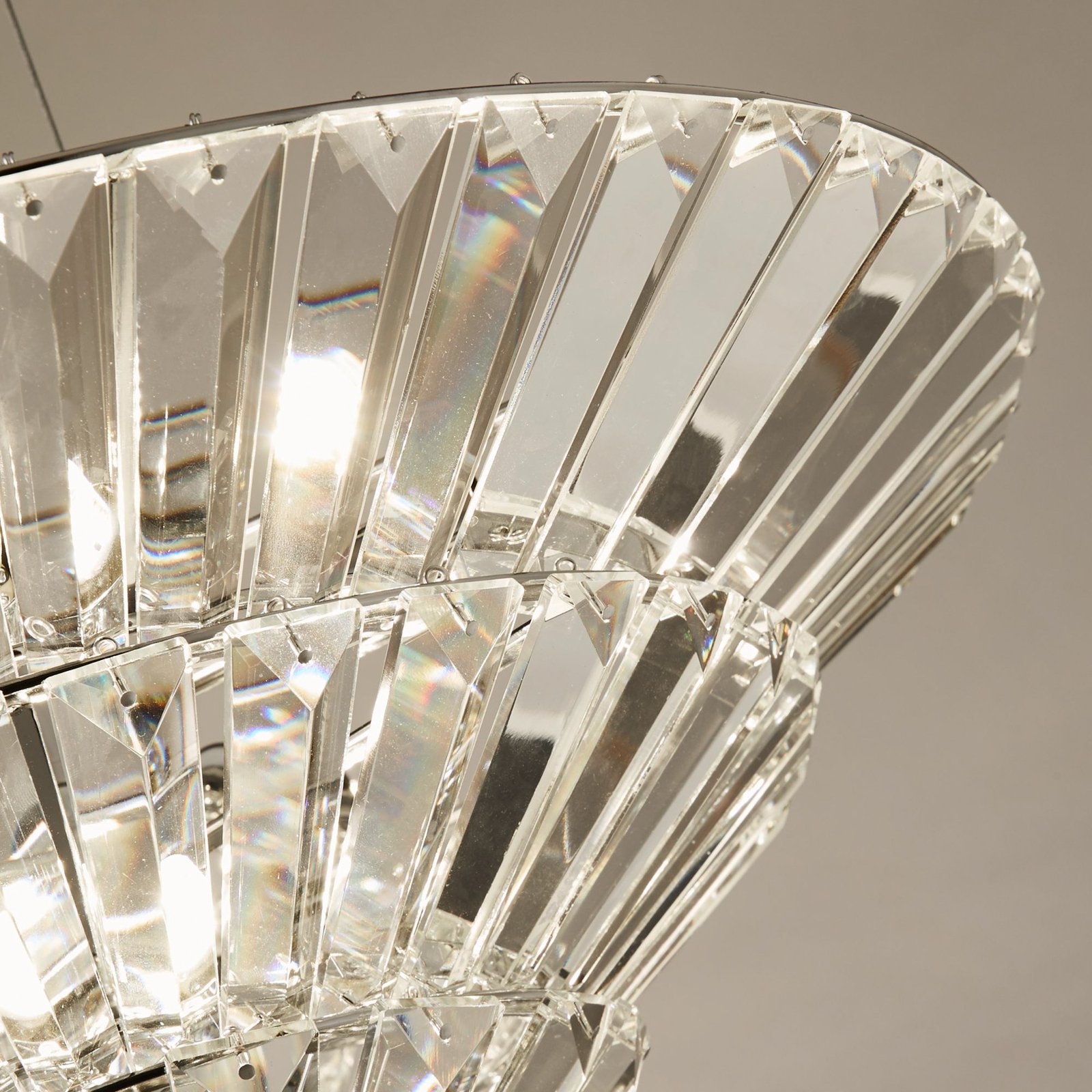 Savannah pendant light, 8-bulb, crystal glass