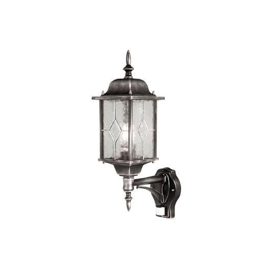 Wexford outdoor wall light, sensor, black/silver Lights.co.uk