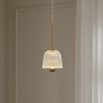 Nuura LED-Hängelampe Asteea 1, Ø 12 cm, messingfarben/klar